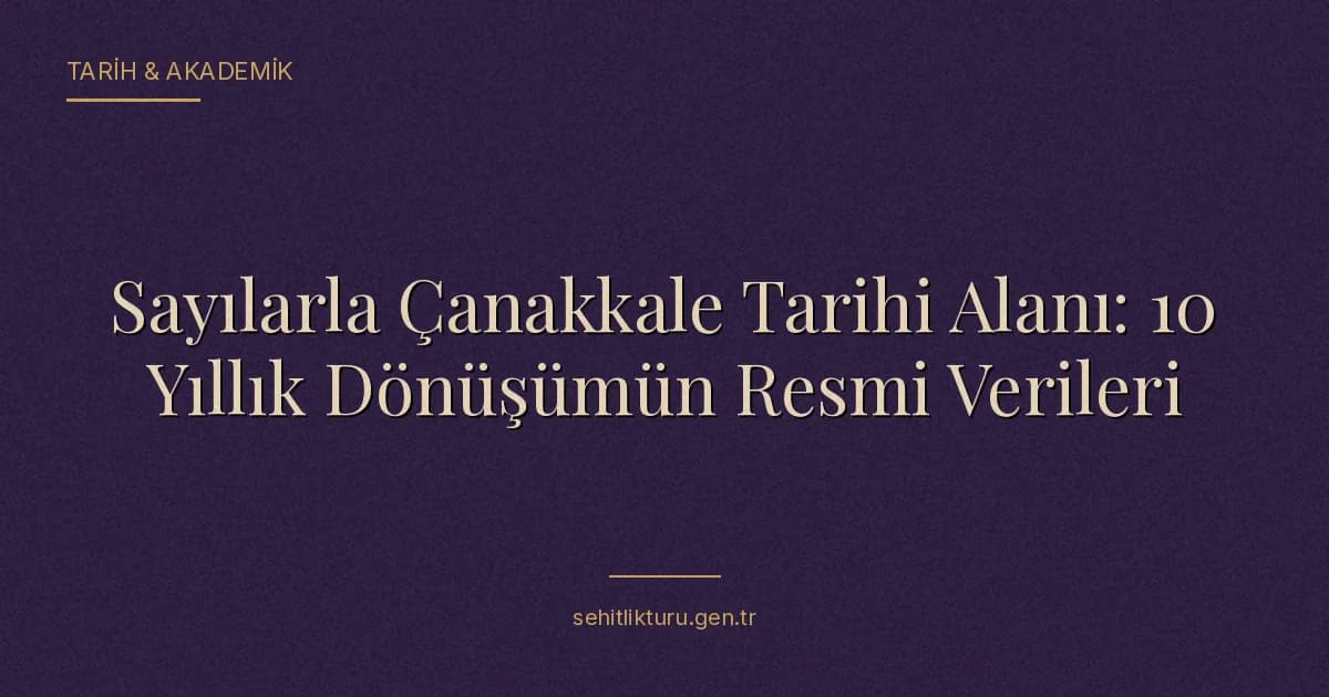 Sayılarla Çanakkale Tarihi Alanı: 10 Yıllık Dönüşümün Resmi Verileri