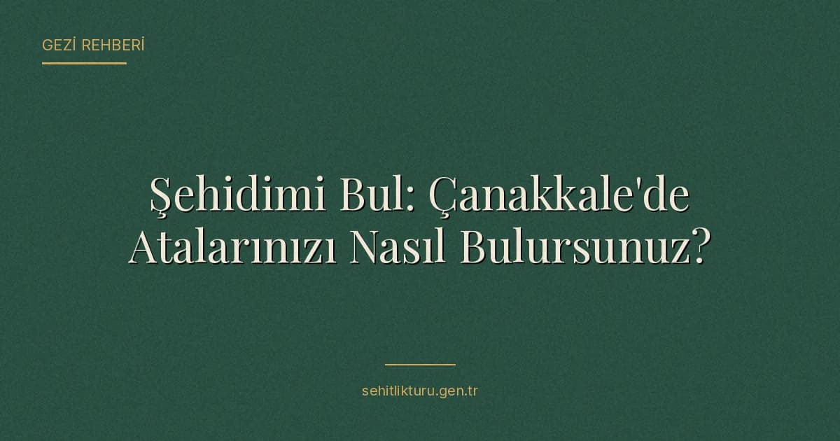 Şehidimi Bul: Çanakkale'de Atalarınızı Nasıl Bulursunuz?